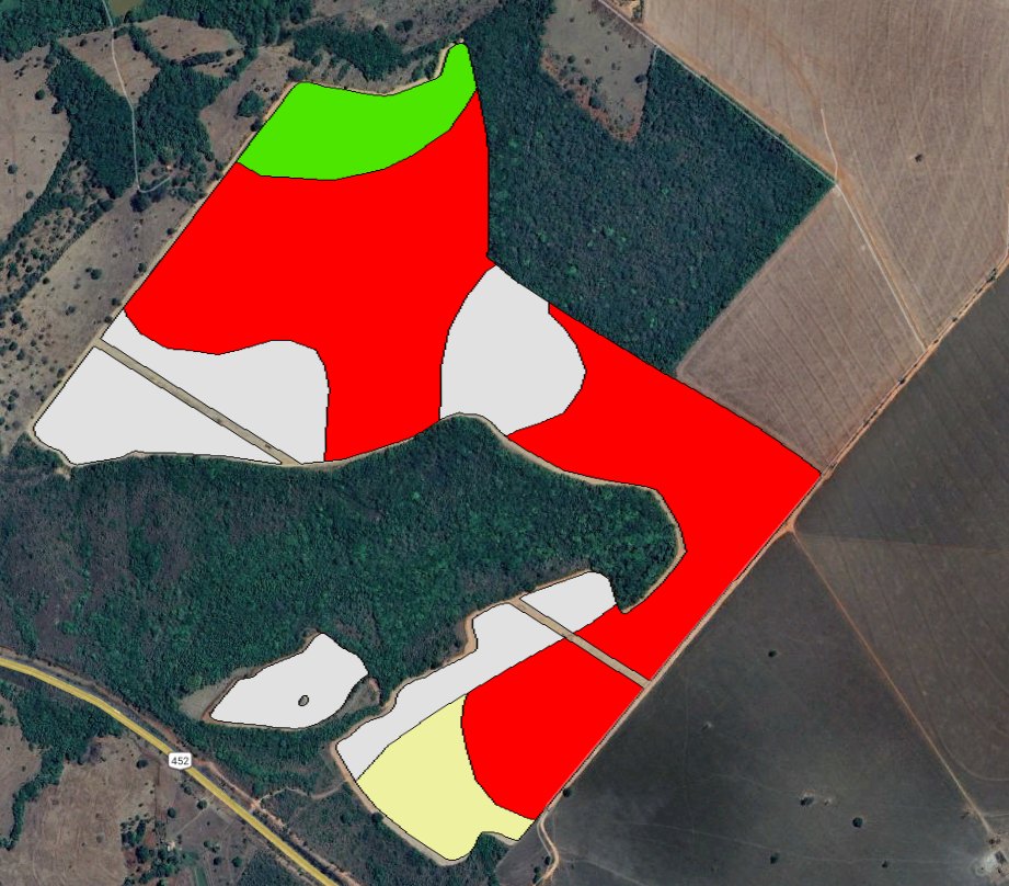Zonas de Manejo CSolos — Zona 1, Zona 2 e Zona 3 com recomendações de manejo